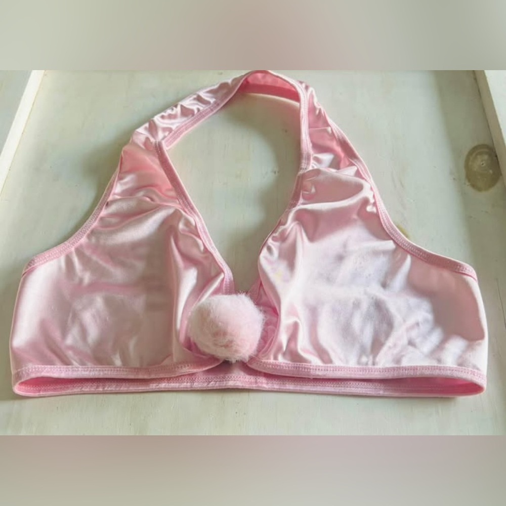 Dolls Kill Pink Halter Pom Pom Bra Sugar Thrillz Full of Passion Size M